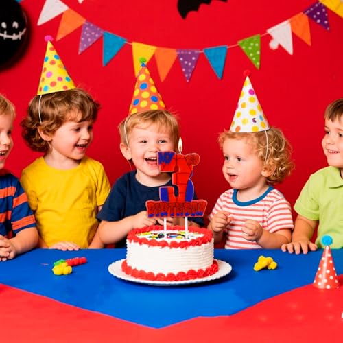 Spider Web 3rd Birthday Candle - Red Spider Cake Decoration