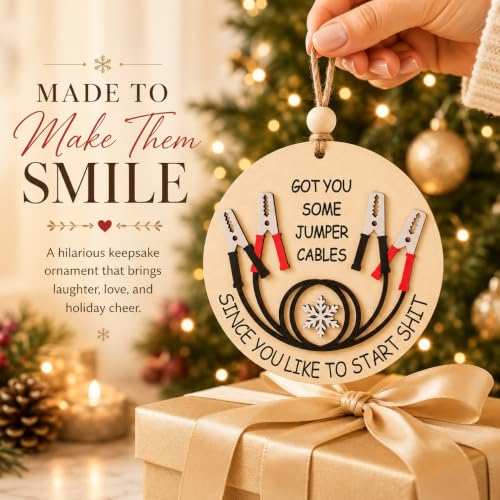 Funny Jumper Cables Christmas Ornament for Coworkers 2026