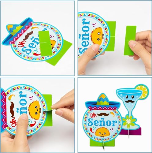 Haooryx Gender Reveal Honeycomb Centerpieces - 12Pcs Taco Theme