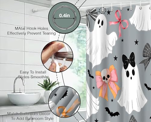 Halloween Ghost Shower Curtain - 70x70 Inch Polyester Design