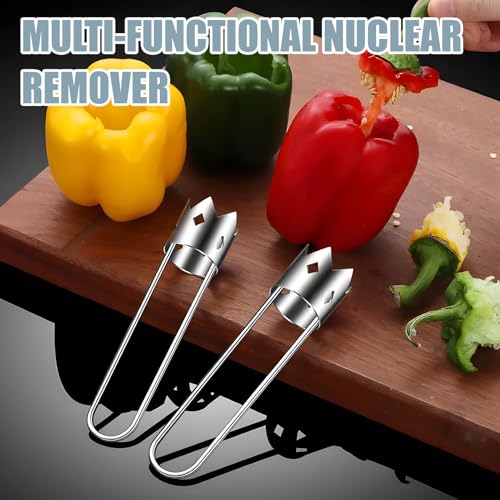 EBQOSK 304 Stainless Steel Fruit and Vegetable Corer Tool, 2-Pack