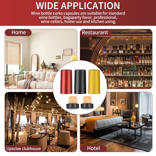 60pc Wine Bottle Sealer Kit: 30 Cork Stoppers and 30 Heat Shrink Capsules