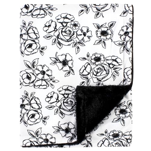 Hudson Baby Plush Blanket for Infants - Soft Furry Binding, 30x40 inches