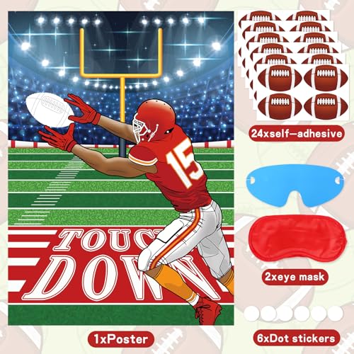 Pin the Football on the Goalpost Game - Large Poster & Stickers
