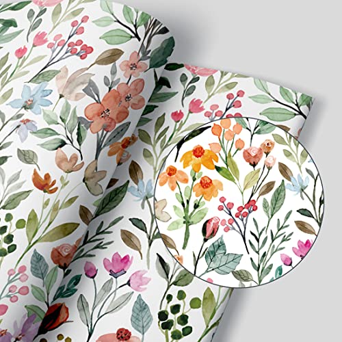 Self-Adhesive Watercolor Floral Contact Paper - 17.7x117 Inches