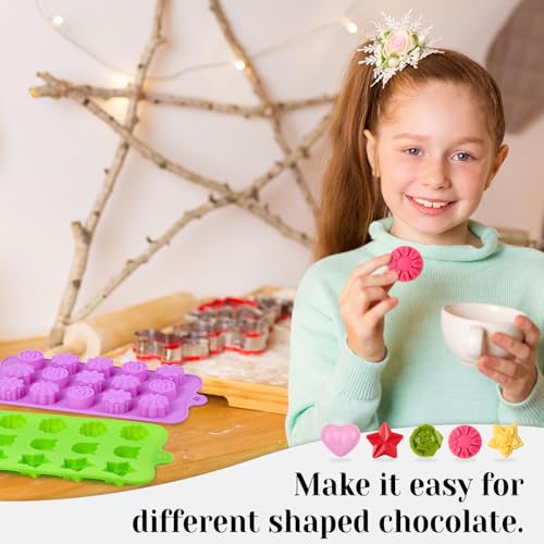 Flower Silicone Molds for Chocolate and Crafts, 6-Piece Food Grade BPA-Free Set