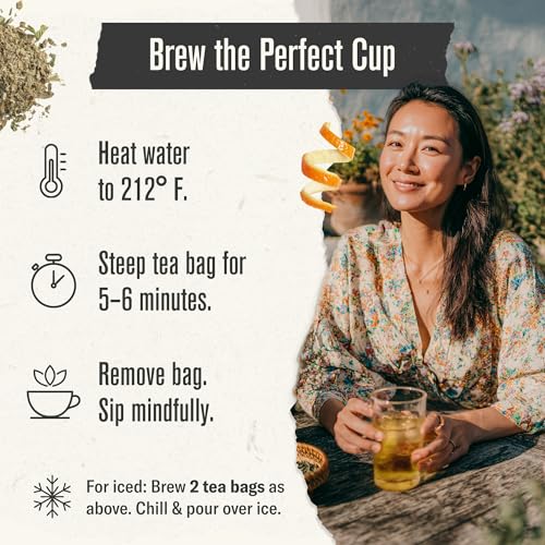 Numi Organic Moroccan Mint Herbal Tea, 18 Caffeine-Free Tea Bags