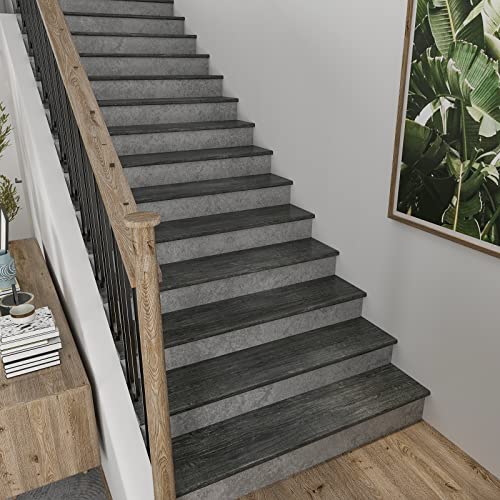CRE8TIVE Dark Grey Wood Contact Paper, 12" x 80" Waterproof Vinyl Wallpaper