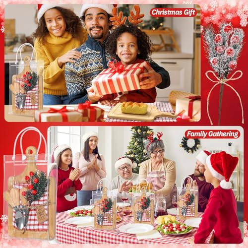 12-Piece Christmas Cheese Board Gift Set with Bamboo Cutting Board & Utensils
