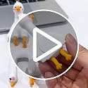 YOKUSHI 4 Pcs Adorable Goose Figurines for Desk Decor