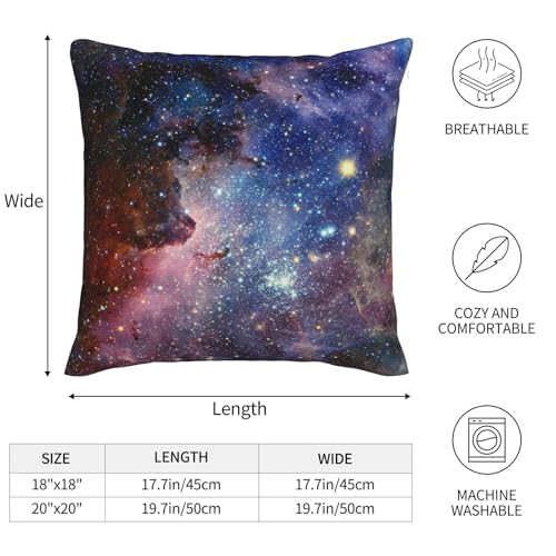 CONITALE Galaxy Space Throw Pillow Covers 18x18 Inch Set of 2 Deep Blue
