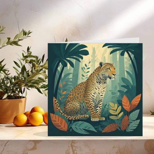 Leopard Greeting Card - 145mm Premium Eco-Friendly Birthday Card