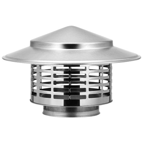 BESPORTBLE 3inch Stainless Steel Chimney Cap, Round Chimney Cover with Screen Tapered Top Cap Stove Topper for Outside Roof Fireplace Flue Vent Flue