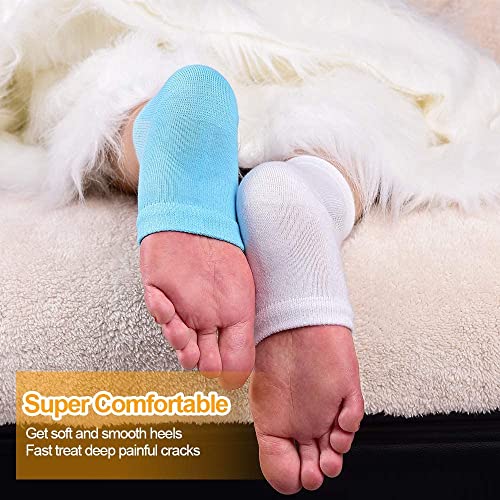 CGBOOM Hydrating Gel Heel Socks for Dry Cracked Heels 4Pcs