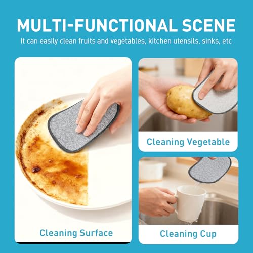 XHWXYQ Double Layer Wire Dishwashing Rag (Small) - Non-Scratch, Reusable for Wet & Dry Cleaning