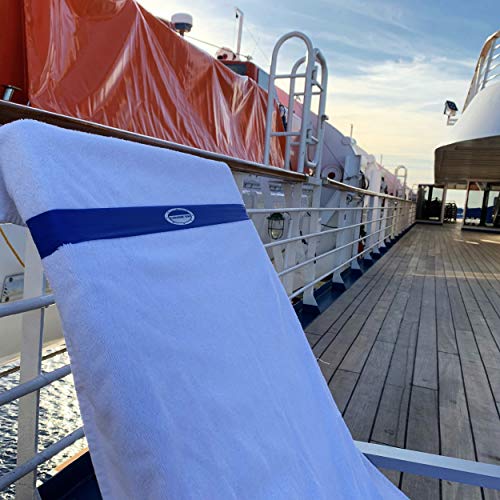 Cruise On Extendable Towel Bands for Beach Chairs (4-Pack) - Blue & Red