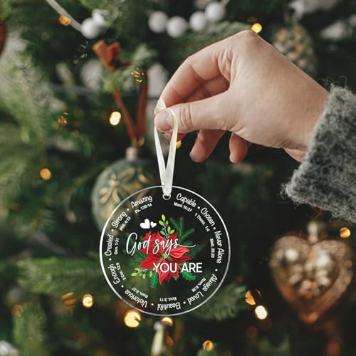 Christian Christmas Ornament - Inspirational Jesus Acrylic Decor