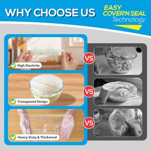 EASYYOURHOME 100PCS 10-Inch Elastic Bowl Covers for Sourdough Proofing