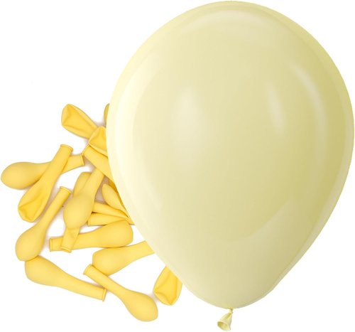 Bezente Pastel Yellow Latex Balloons - 150 Pack of 5-Inch Matte Helium Balloons for Parties