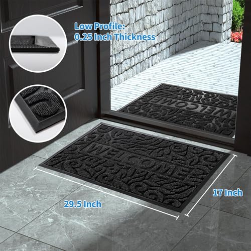 Yimobra Welcome Mat 29.5x17 Inch, Non-Slip Waterproof Outdoor Front Door Rug