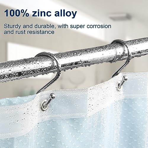 Gidse Rust-Proof S-Shaped Shower Curtain Hooks - Chrome, Set of 12