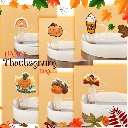 Thanksgiving Fall Straw Toppers for Stanley Cup - 9pcs Set