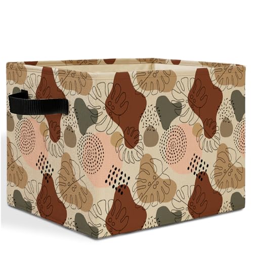Boho Storage Basket with Handles - Collapsible Laundry Organizer
