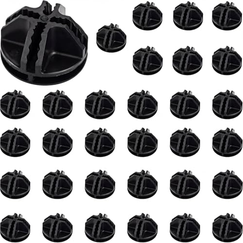 Jovitec 32-Piece Black ABS Cube Connectors for Wire Storage