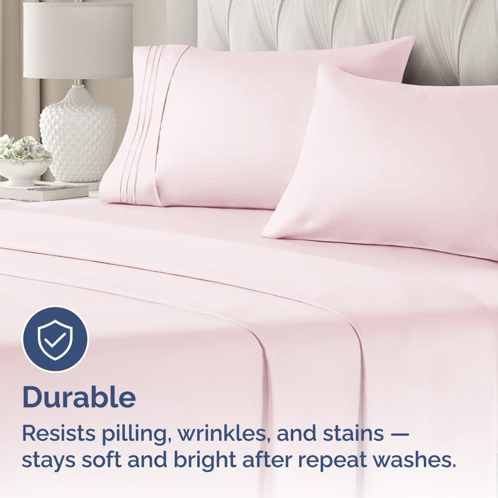 Skiennix Standard Pillow Cases Set of 2 - Ultra-Soft Hotel Quality - Comfy, Wrinkle-Free, Stain Resistant - Lavender Pink