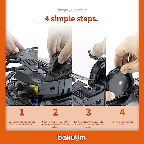 iRobot Roomba Replacement Tires for Models 500, 600, 700, 800, 900 - Anti-Slip & Easy to Assemble