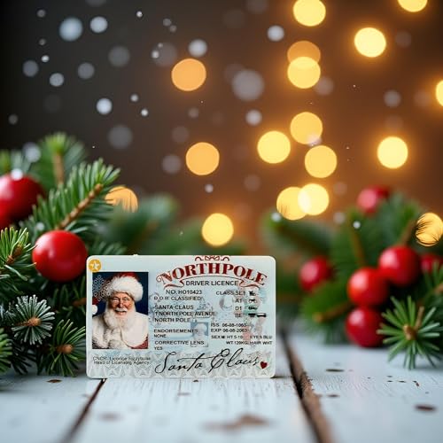 Santa Claus Lost Driver's License Christmas Ornament - Fun Sleigh ID Card