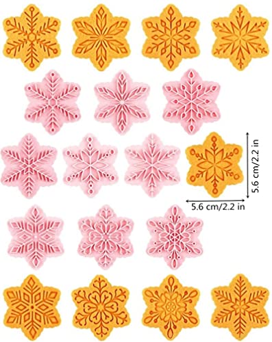 Snowflake Cookie Stamps Set - 9 Patterns Food Grade Plastic Christmas Baking Tools