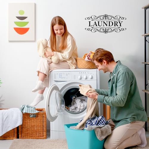 3-Piece Vinyl Laundry, Pantry, and Bathroom Door Sign Set - Wall Decals