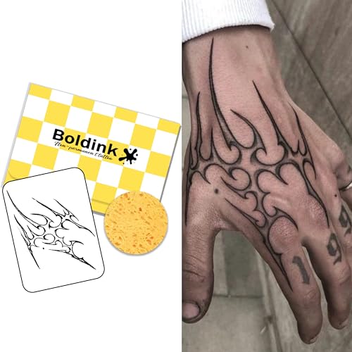 Boldink Abstract Tribal Flame Semi-Permanent Temporary Tattoo