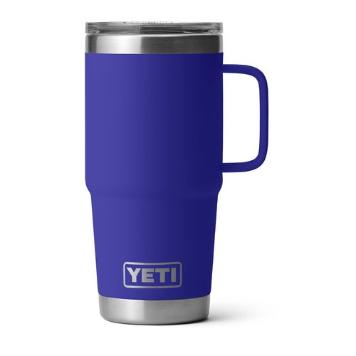 YETI Rambler 20 oz Travel Mug, Stainless Steel, Vacuum Insulated with Stronghold Lid, Offshore Blue
