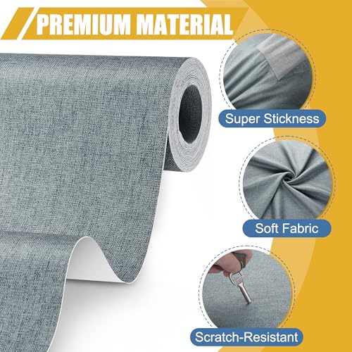Fabric Repair Tape Self-Adhesive Linen Couch Patch Dark Grey 8.3" x 11"