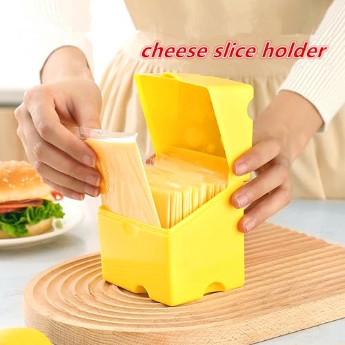 CREHNIL Cheese Slice Storage Container - Yellow ABS Fridge Keeper