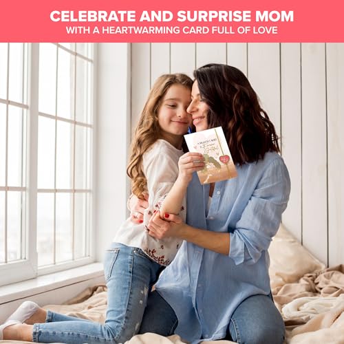 Gold Glitter Foil 5x7 Mother's Day Card from Daughter with Charm