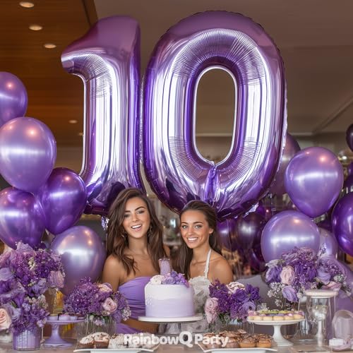 Purple 40-Inch Foil Number 1 Balloon for 1st Birthday Party