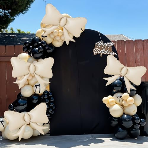 5pcs Ivory Bow Foil Balloons for Boho Party Decorations
