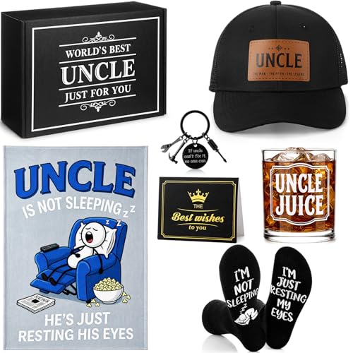 Uncle Gift Set - 7 Pieces for Birthday Christmas from Niece Nephew - Humor, Practicality & Style