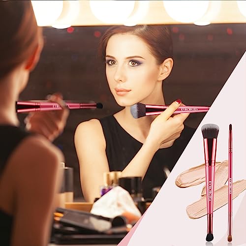 EVRCHGIEA Dual-Sided Foundation and Contour Makeup Brush Set