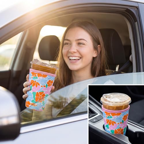 Matisse Floral Reusable Neoprene Iced Coffee Sleeve 3-Pack