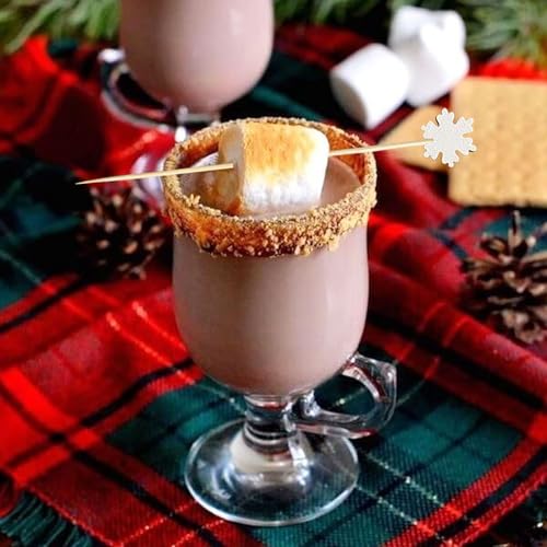 100Pcs Christmas Snowflake Cocktail Picks for Appetizers & Drinks