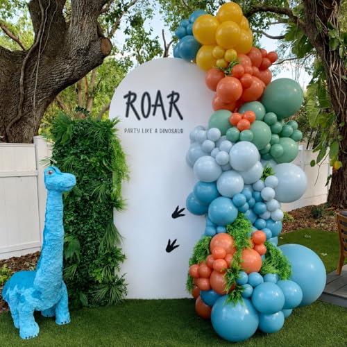 Boho Rainbow Balloons Set in Orange, Yellow & Green - 35pcs
