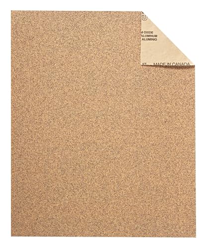 3M Aluminum Oxide Sandpaper, 100 Grit, 9x11 in, 5 Sheets - General Purpose