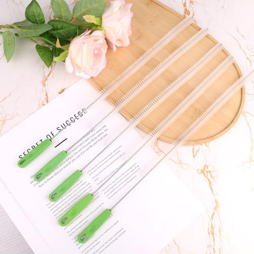 5-Piece Extra Long Pipe Cleaning Brush Set - 15-Inch Nylon Straw Cleaner