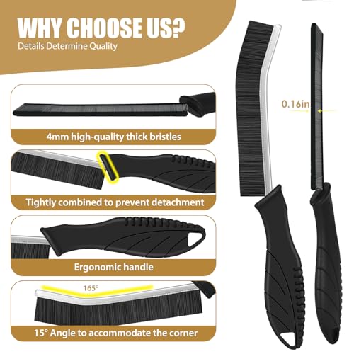 4-Piece Crevice Cleaning Brush Set for Hard-to-Reach Areas