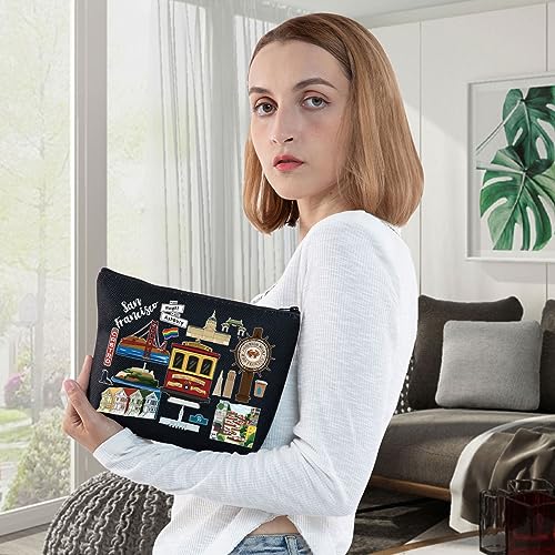 San Francisco Travel Cosmetic Bag Waterproof Canvas Makeup Pouch