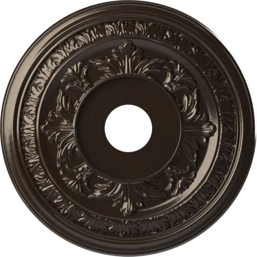 Ekena Millwork 19-Inch Baltimore Ceiling Medallion - Universal Metallic Rustic Mist